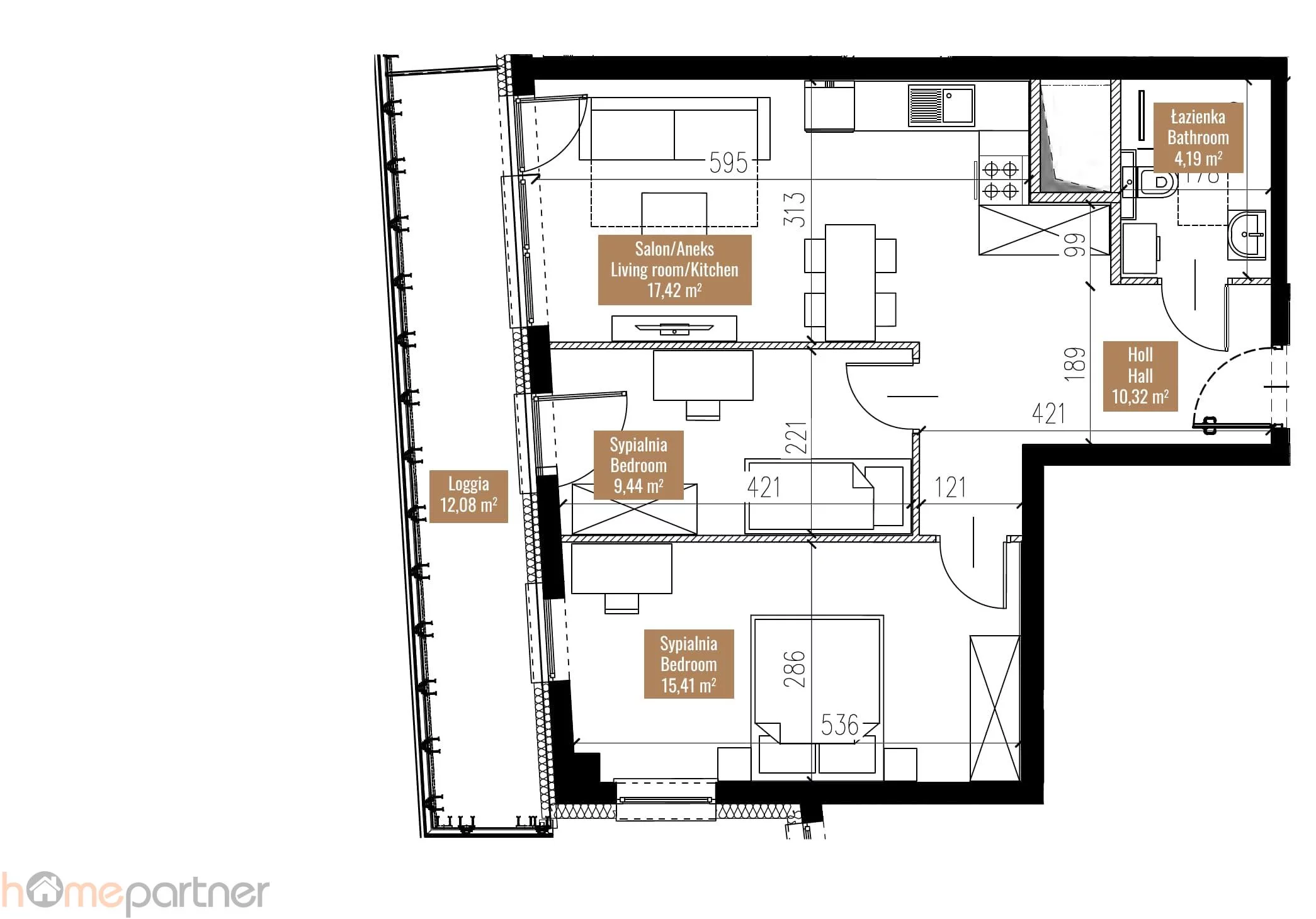 Mieszkanie na sprzedaż, 56,77 m², 3 pokoje, 11 piętro, oferta nr 16828