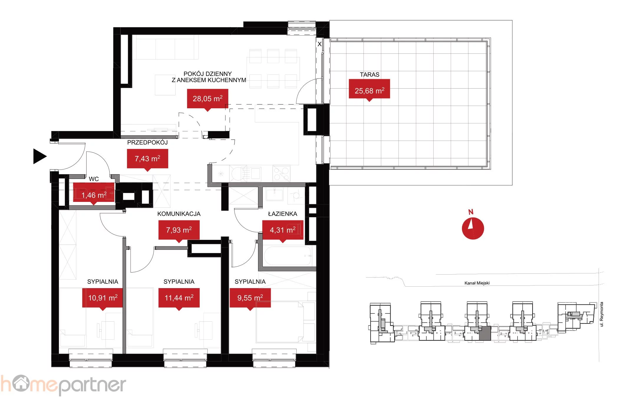4 pokoje, mieszkanie 81,10 m², piętro 5, oferta nr , 19285, Wrocław, Psie Pole-Zawidawie, Psie Pole, Kleczkowska