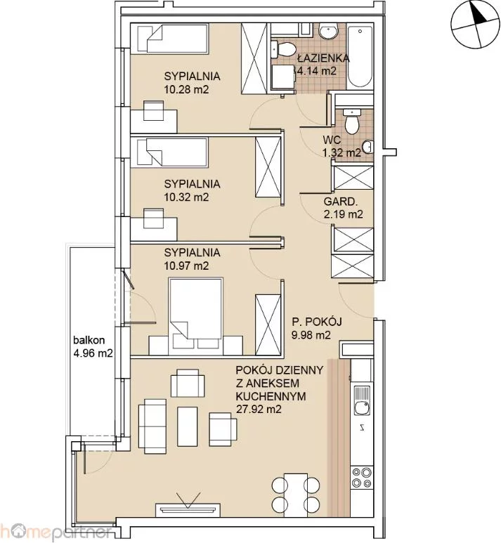 4 pokoje, apartament 77,10 m², piętro 1, oferta nr , 19267, Wrocław, Psie Pole-Zawidawie, Psie Pole, Odolanowska