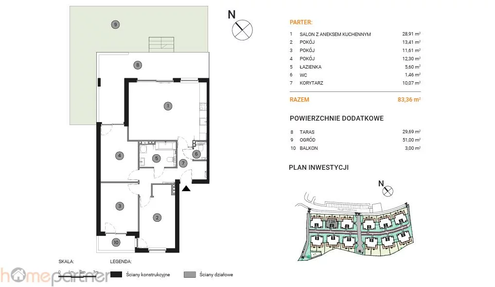 4 pokoje, apartament 83,36 m², parter, oferta nr , 19400, Wrocław, Psie Pole-Zawidawie, Psie Pole, Rafała Wojaczka