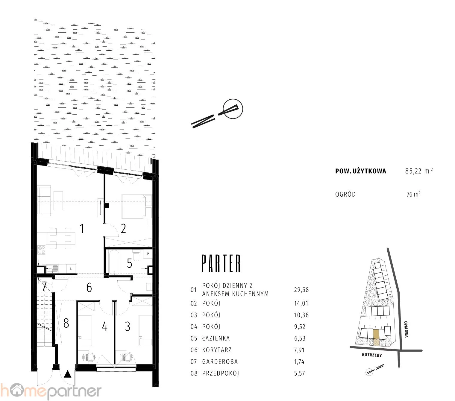 Mieszkanie na sprzedaż, 85,22 m², 4 pokoje, parter, oferta nr 16849