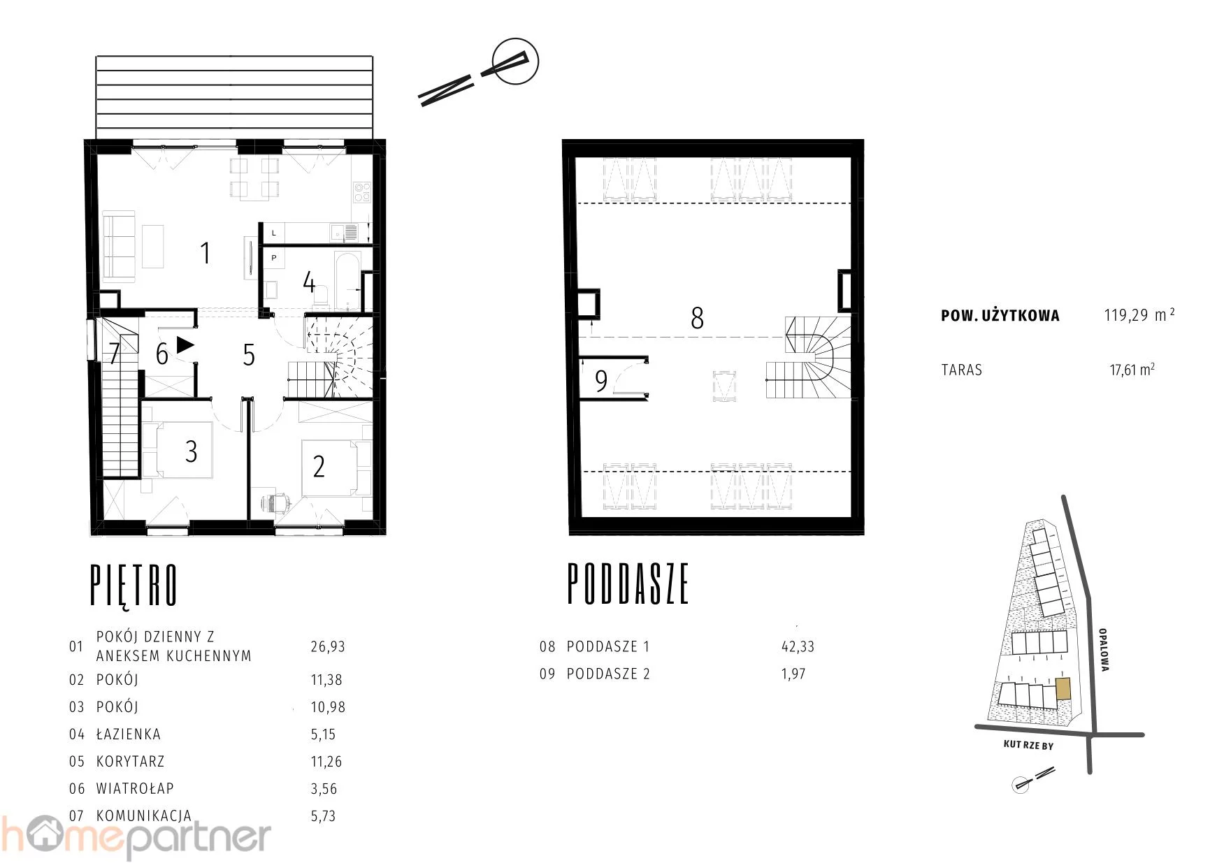 4 pokoje, mieszkanie 119,29 m², piętro 1, oferta nr , 19404, Wrocław, Krzyki-Partynice, Krzyki, Tadeusza Kutrzeby