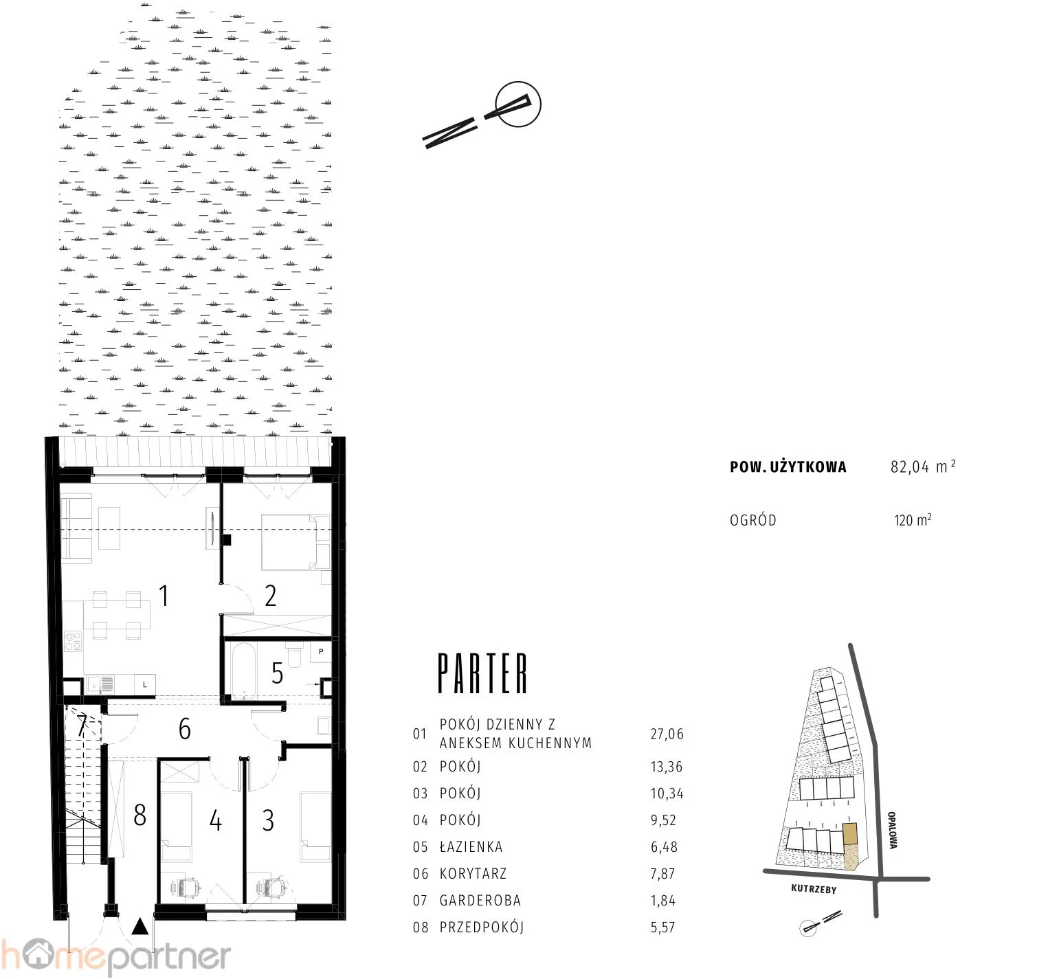 4 pokoje, apartament 82,04 m², parter, oferta nr , 19419, Wrocław, Krzyki-Partynice, Krzyki, Tadeusza Kutrzeby