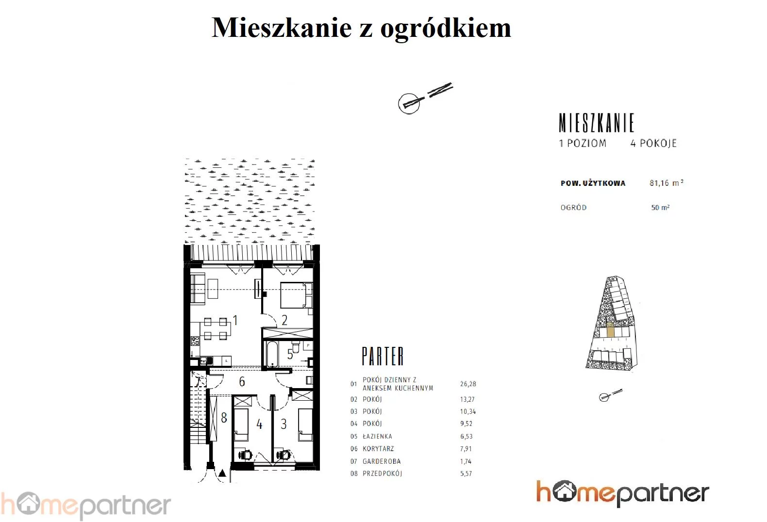 4 pokoje, apartament 81,16 m², parter, oferta nr , 19421, Wrocław, Krzyki-Partynice, Krzyki, gen. Tadeusza Kutrzeby