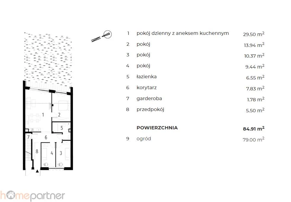 4 pokoje, mieszkanie 84,91 m², parter, oferta nr , 19532, Wrocław, Krzyki-Partynice, Krzyki, Tadeusza Kutrzeby