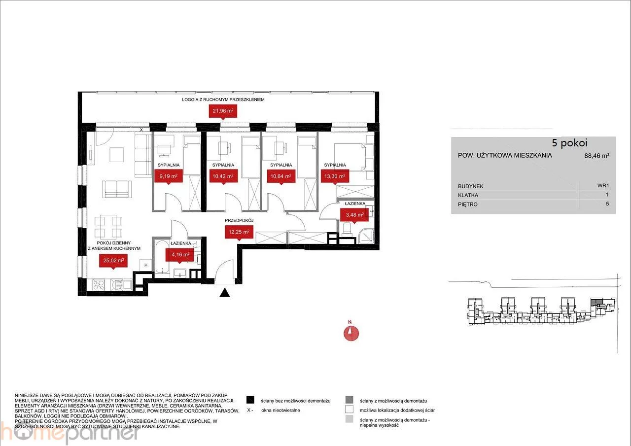5 pokoi, mieszkanie 88,50 m², piętro 5, oferta nr , 19238, Wrocław, Psie Pole-Zawidawie, Psie Pole, Kleczkowska
