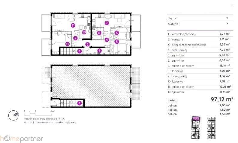 5 pokoi, mieszkanie 97,50 m², piętro 1, oferta nr , 19412, Wrocław, Krzyki-Partynice, Krzyki, Konduktorska