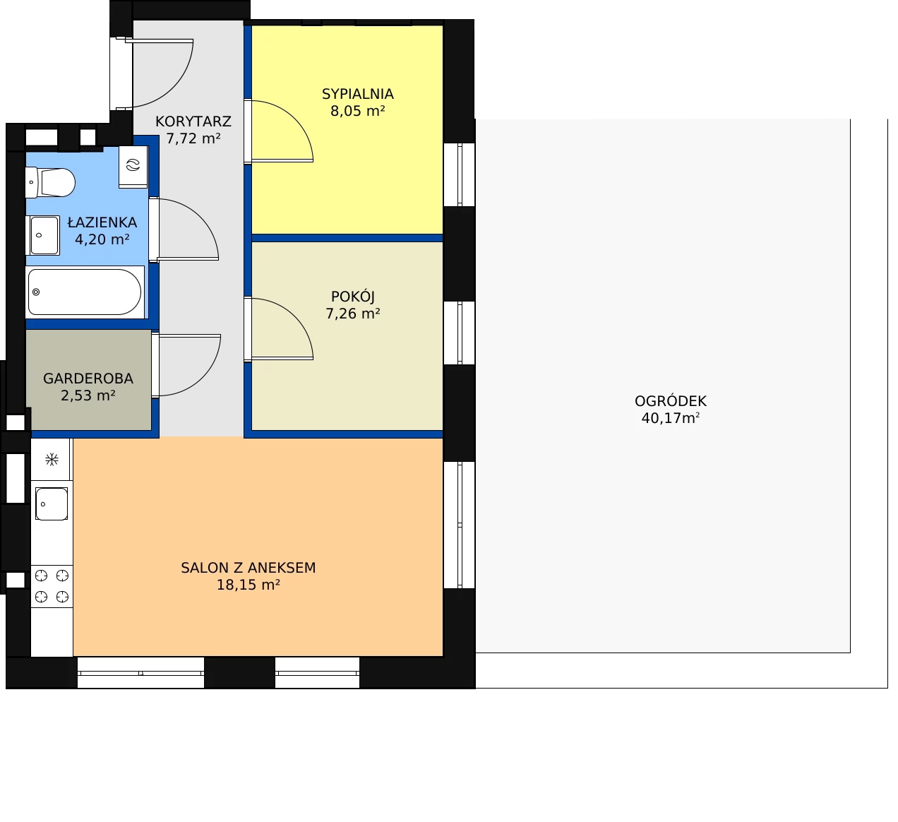 3 pokoje, mieszkanie 47,91 m², piętro 1, oferta nr F14-M5, Tęczowy Zakątek, Bydgoszcz, Czyżkówko, ul. Filtrowa