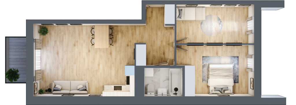 Mieszkanie 67,23 m², piętro 3, oferta nr C3.03.47, Osiedle Panorama Wiślana, Bydgoszcz, Fordon, ul. Fordońska 428