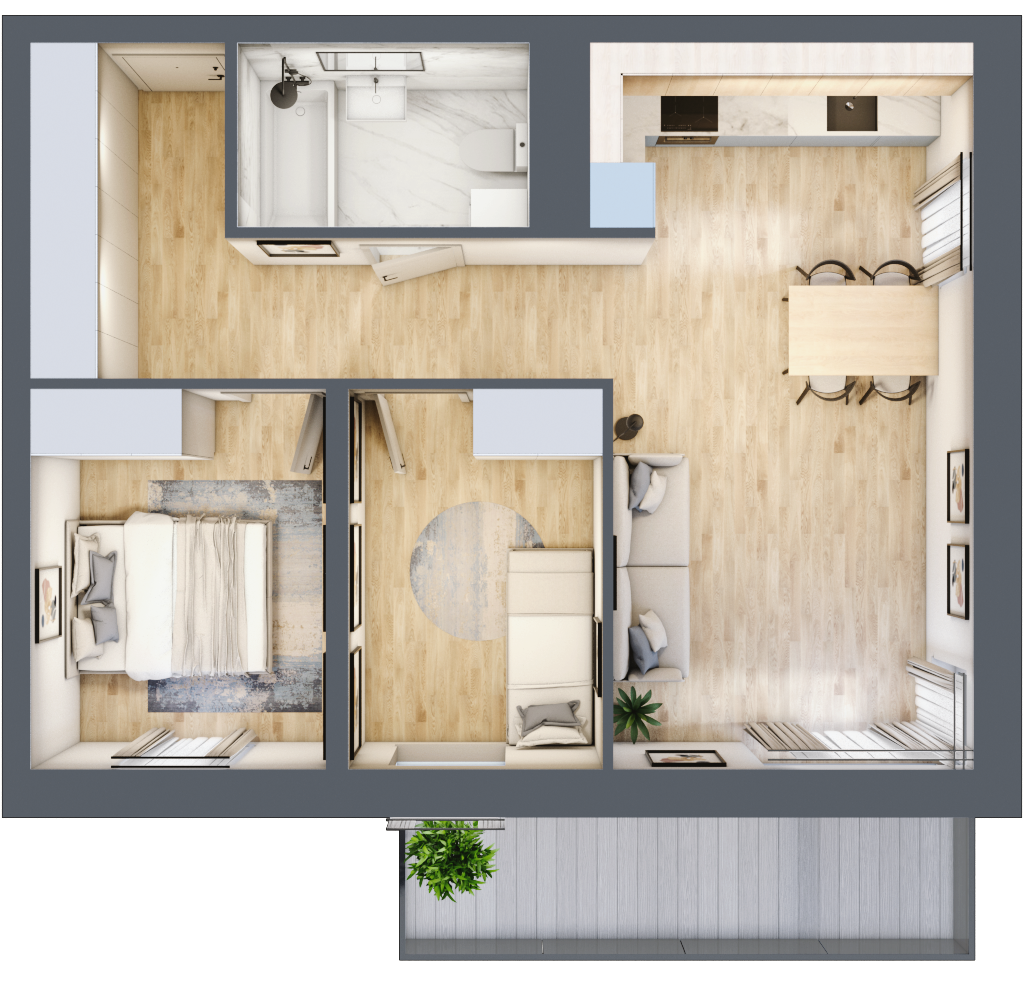 Mieszkanie 55,44 m², piętro 4, oferta nr C3.04.25, Osiedle Panorama Wiślana, Bydgoszcz, Fordon, ul. Fordońska 428