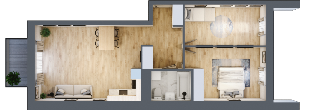 Mieszkanie 67,44 m², piętro 4, oferta nr C3.04.53, Osiedle Panorama Wiślana, Bydgoszcz, Fordon, ul. Fordońska 428