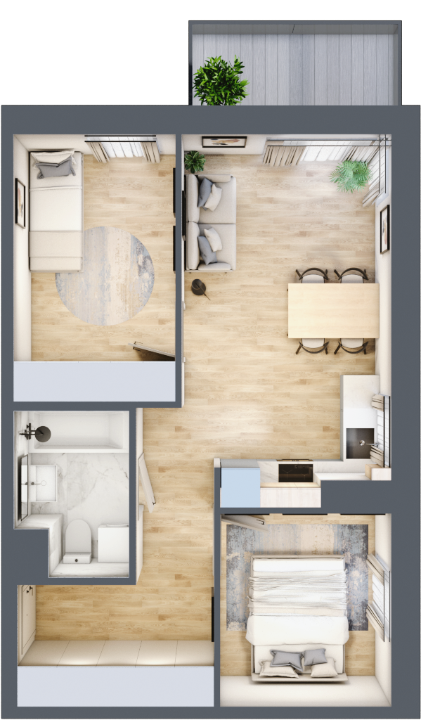 Mieszkanie 47,98 m², piętro 4, oferta nr C5.04.24, Osiedle Panorama Wiślana, Bydgoszcz, Fordon, ul. Fordońska 428