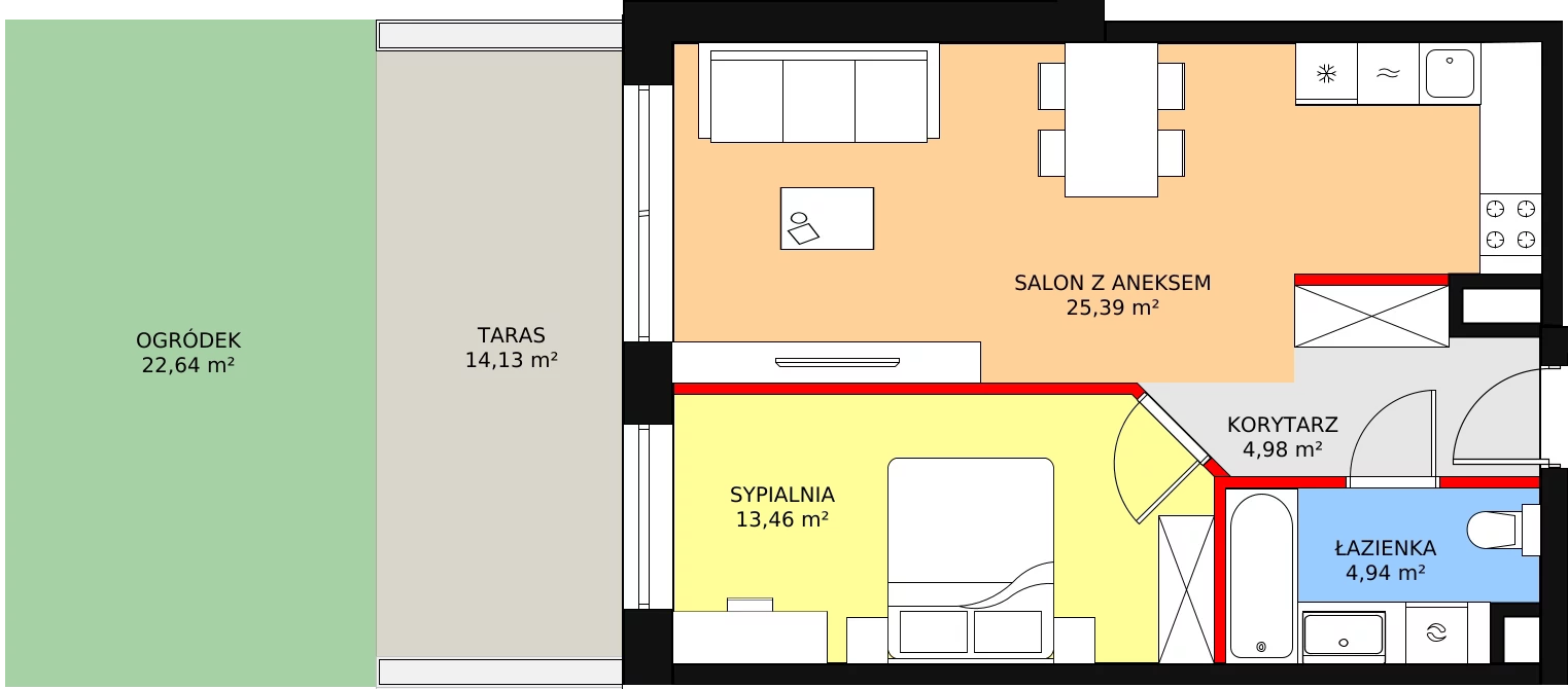 Mieszkanie 48,77 m², parter, oferta nr C-00-04, Nobilis, Toruń, Na Skarpie, ul. Przy Skarpie 10D