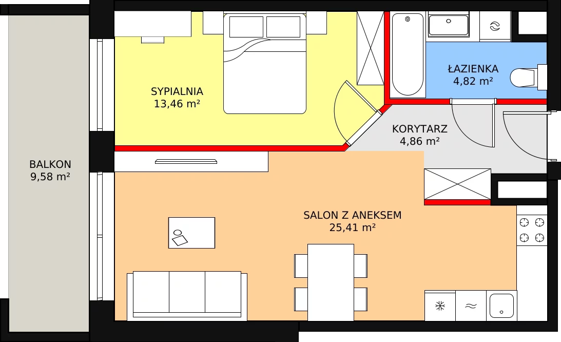 Mieszkanie 48,55 m², piętro 3, oferta nr C-03-17, Nobilis, Toruń, Na Skarpie, ul. Przy Skarpie 10D