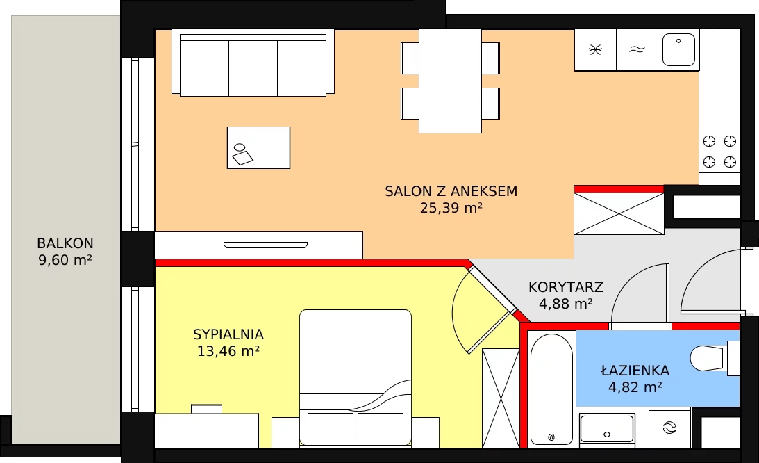 Mieszkanie 48,55 m², piętro 3, oferta nr C-03-19, Nobilis, Toruń, Na Skarpie, ul. Przy Skarpie 10D