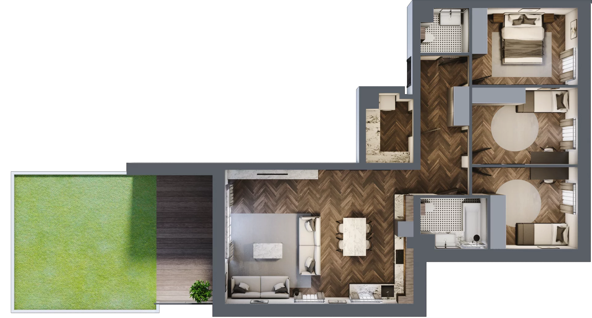 4 pokoje, mieszkanie 94,31 m², parter, oferta nr D.00.01, Nobilis, Toruń, Na Skarpie, ul. Przy Skarpie 10D