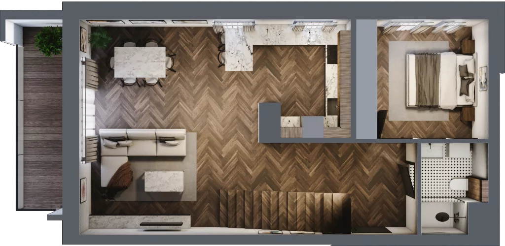 2 pokoje, mieszkanie 116,89 m², piętro 3, oferta nr D-03-20, Nobilis, Toruń, Na Skarpie, ul. Przy Skarpie 10D