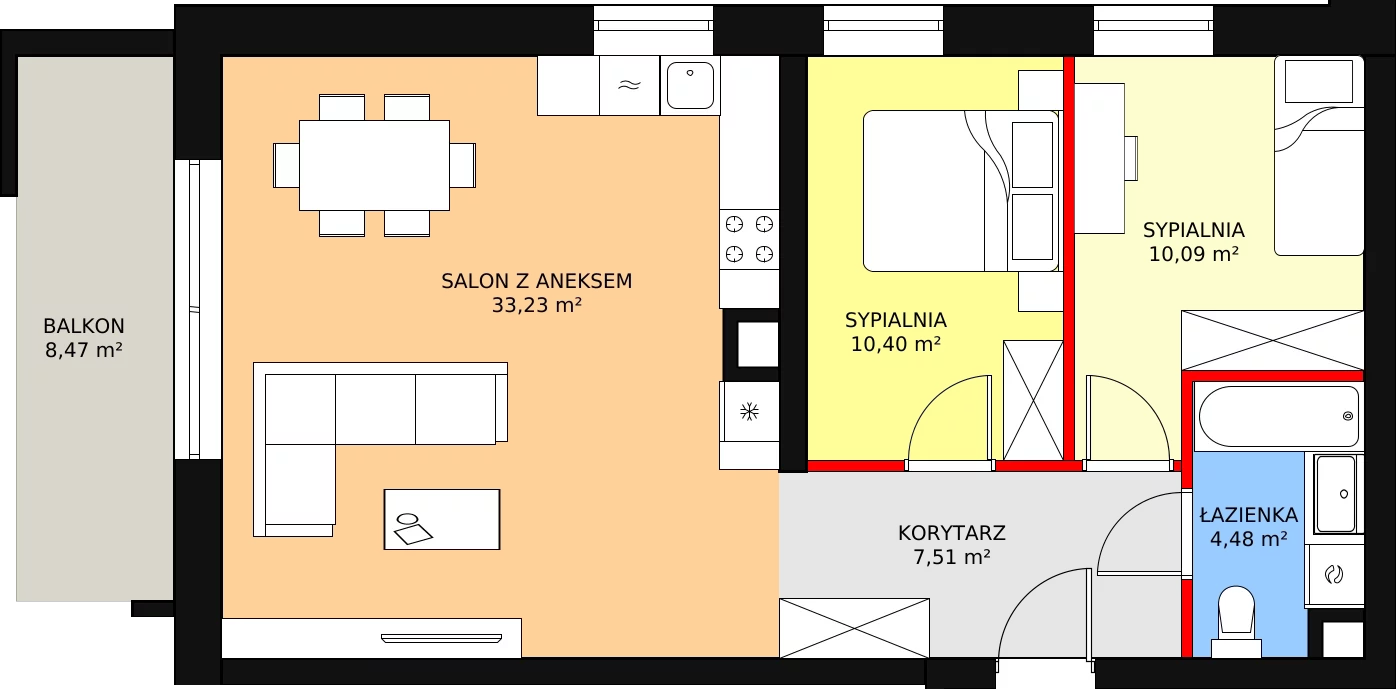 Mieszkanie 65,71 m², piętro 1, oferta nr D-01-10, Nobilis, Toruń, Na Skarpie, ul. Przy Skarpie 10D