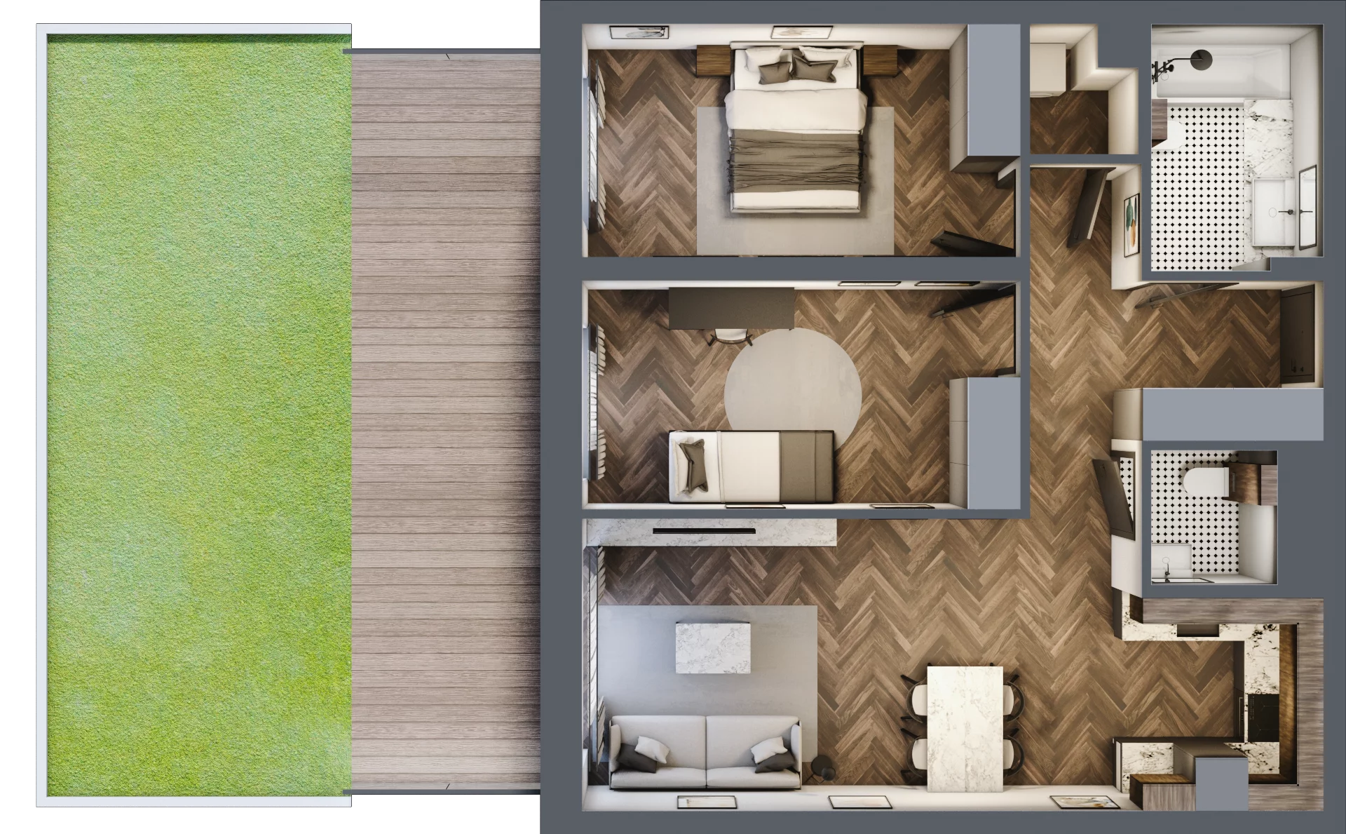 3 pokoje, mieszkanie 70,42 m², parter, oferta nr D.00-03, Nobilis, Toruń, Na Skarpie, ul. Przy Skarpie 10D