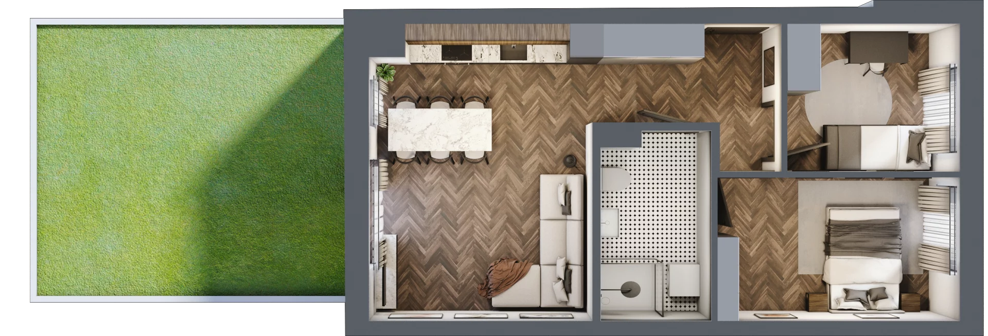 3 pokoje, mieszkanie 53,66 m², parter, oferta nr 22, Sobieskiego 29, Toruń, Jakubskie Przedmieście, ul. Sobieskiego 29