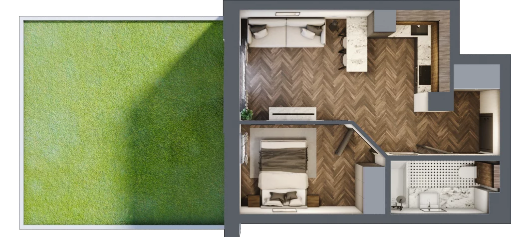 2 pokoje, mieszkanie 36,53 m², parter, oferta nr 25, Sobieskiego 29, Toruń, Jakubskie Przedmieście, ul. Sobieskiego 29