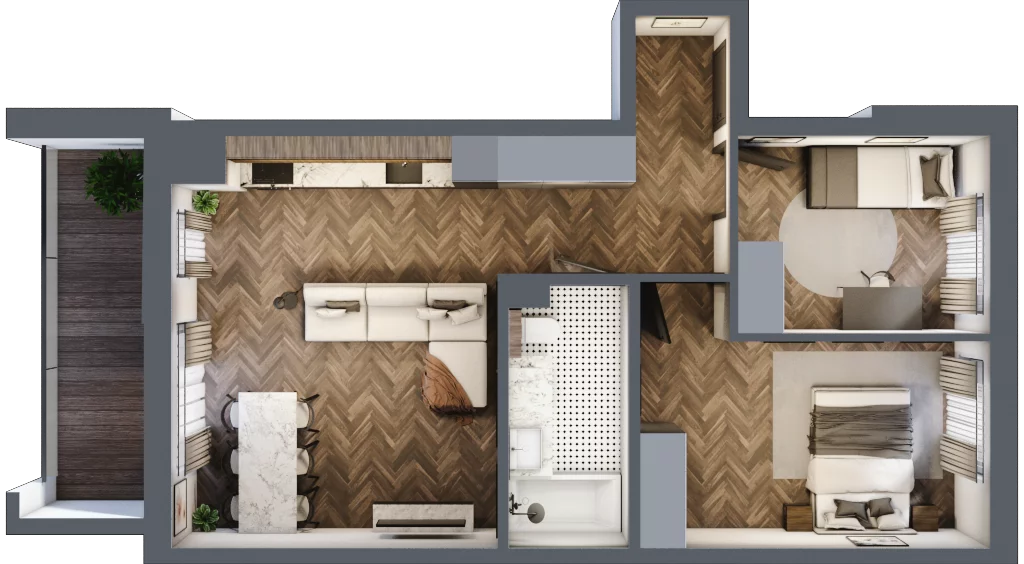 3 pokoje, mieszkanie 56,90 m², piętro 1, oferta nr 27, Sobieskiego 29, Toruń, Jakubskie Przedmieście, ul. Sobieskiego 29
