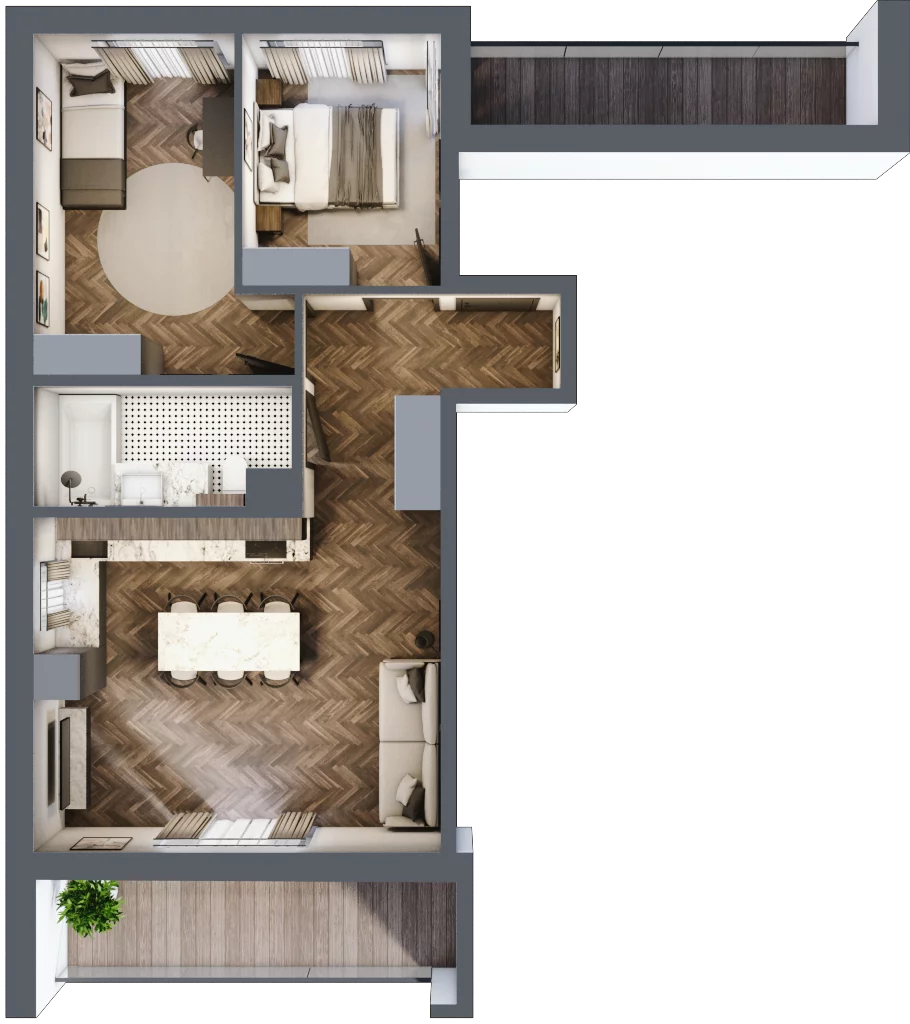 3 pokoje, mieszkanie 56,49 m², piętro 1, oferta nr 31, Sobieskiego 29, Toruń, Jakubskie Przedmieście, ul. Sobieskiego 29