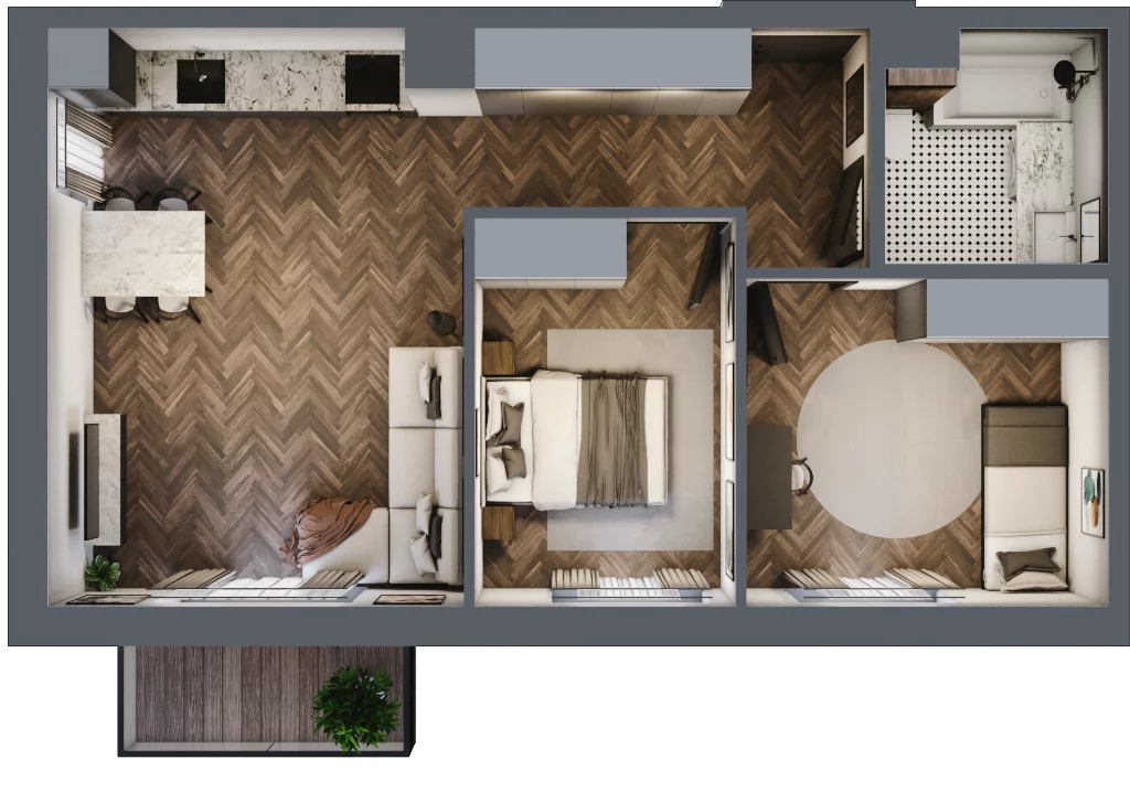 3 pokoje, mieszkanie 57,30 m², piętro 2, oferta nr 11, Sobieskiego 29, Toruń, Jakubskie Przedmieście, ul. Sobieskiego 29