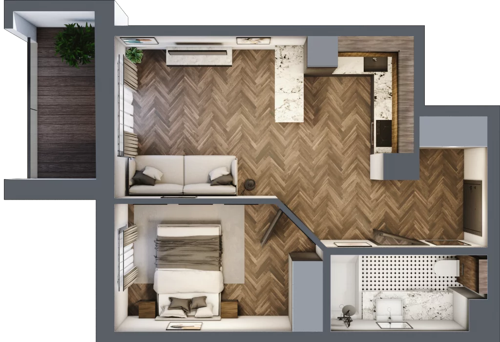 2 pokoje, mieszkanie 38,13 m², piętro 2, oferta nr 14, Sobieskiego 29, Toruń, Jakubskie Przedmieście, ul. Sobieskiego 29