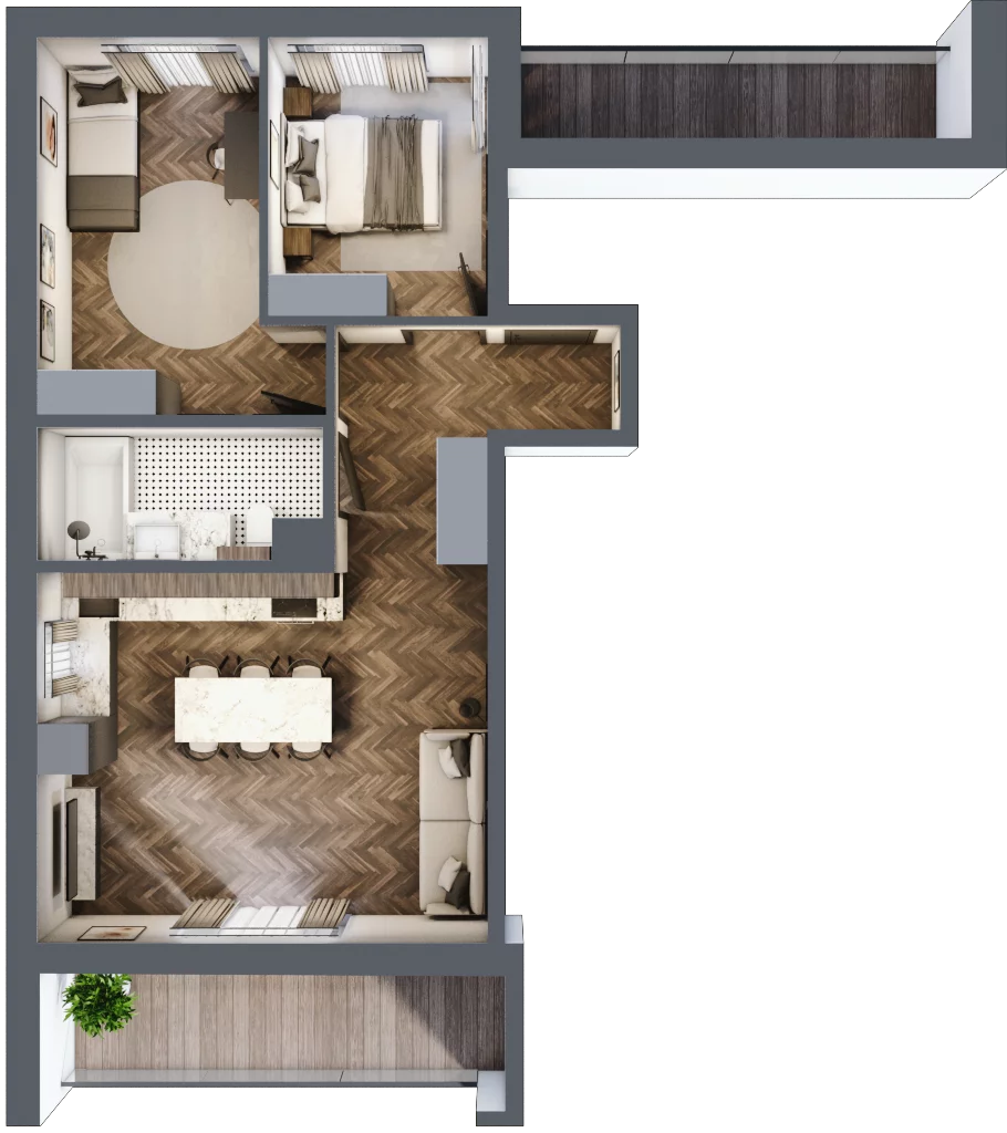 3 pokoje, mieszkanie 56,49 m², piętro 2, oferta nr 36, Sobieskiego 29, Toruń, Jakubskie Przedmieście, ul. Sobieskiego 29