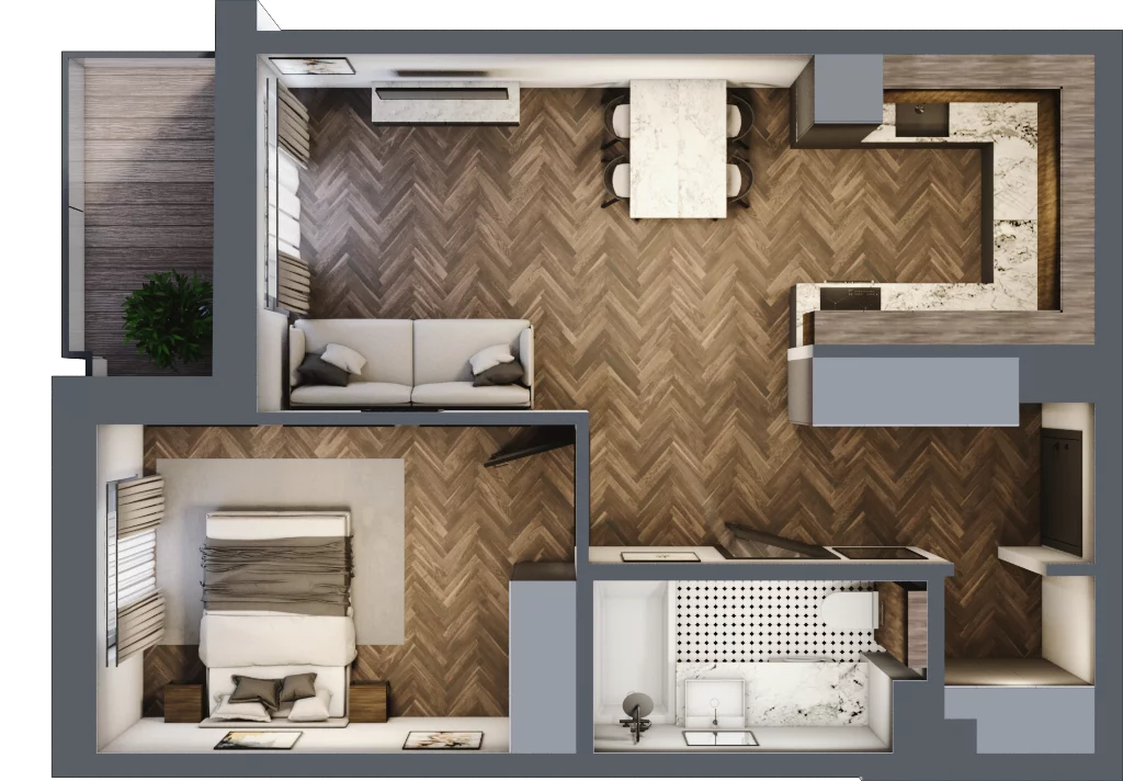 2 pokoje, mieszkanie 46,13 m², piętro 3, oferta nr 19, Sobieskiego 29, Toruń, Jakubskie Przedmieście, ul. Sobieskiego 29