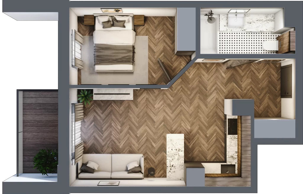 2 pokoje, mieszkanie 38,12 m², piętro 3, oferta nr 38, Sobieskiego 29, Toruń, Jakubskie Przedmieście, ul. Sobieskiego 29