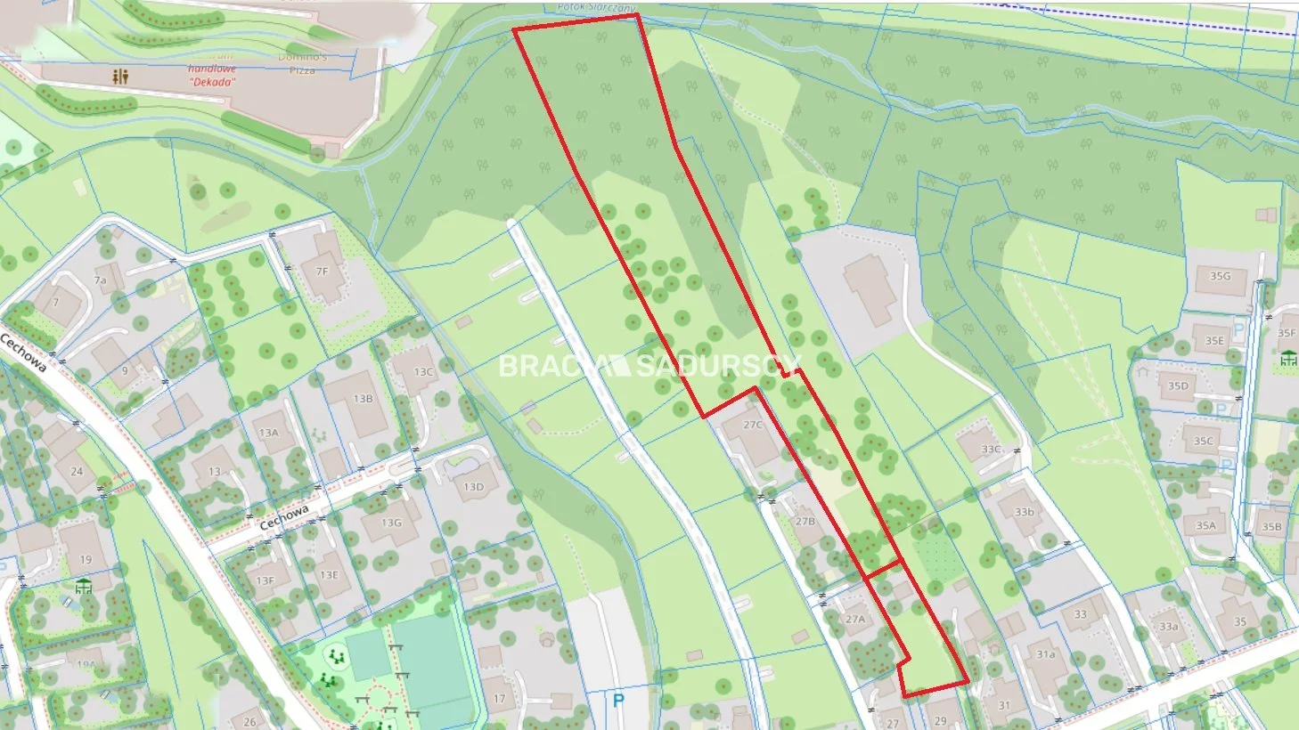 Działka 7 138,00 m², oferta nr , BS5-GS-301945-44, Kraków, Podgórze Duchackie, Kurdwanów, Cechowa