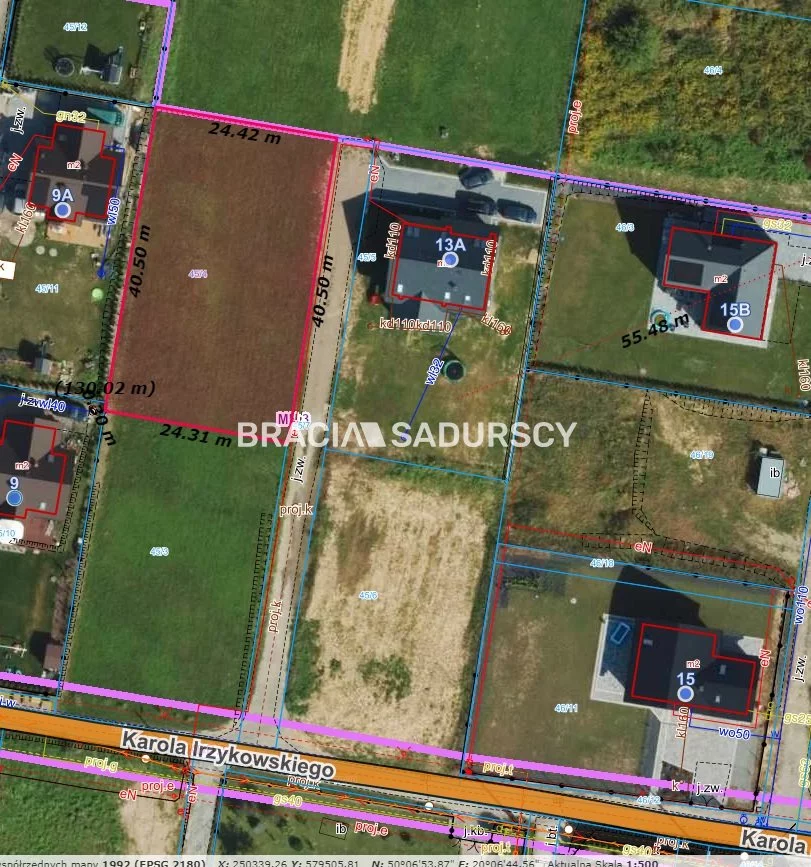 Działka 1 000,00 m², oferta nr , BS5-GS-304077-34, Kraków, Mistrzejowice, Nowa Huta, Irzykowskiego