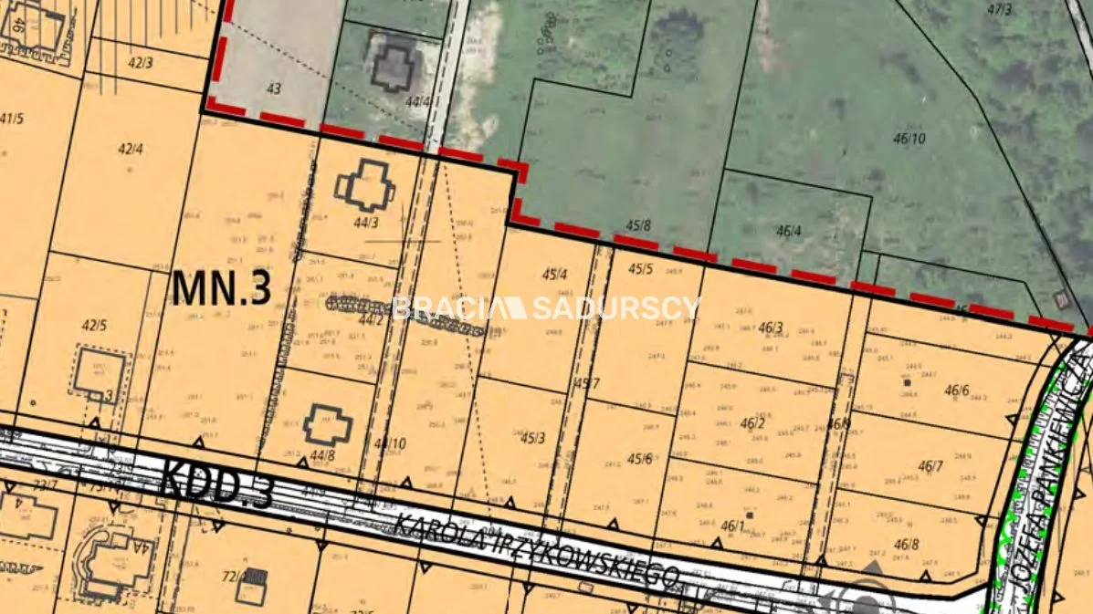 Działka 1 000,00 m², oferta nr , BS5-GS-304077-34, Kraków, Mistrzejowice, Nowa Huta, Irzykowskiego