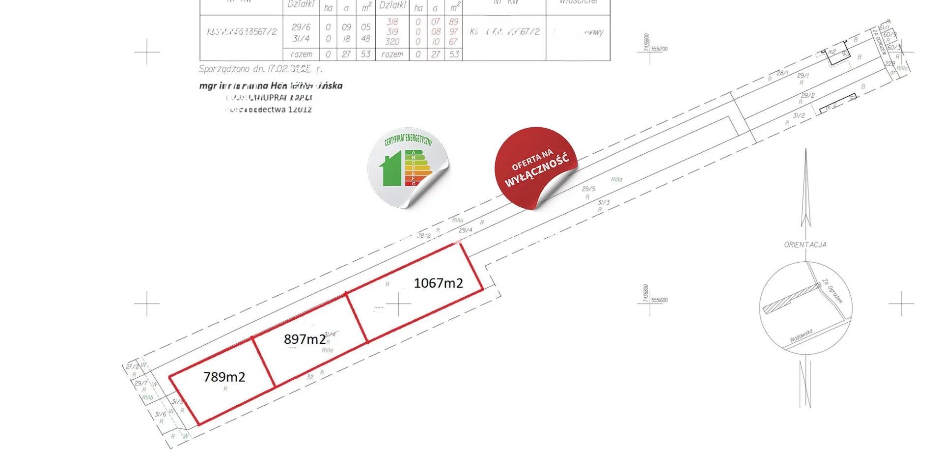 Działka 897,00 m², Kraków, Wzgórza Krzesławickie, Wadów, Wadowska, Sprzedaż