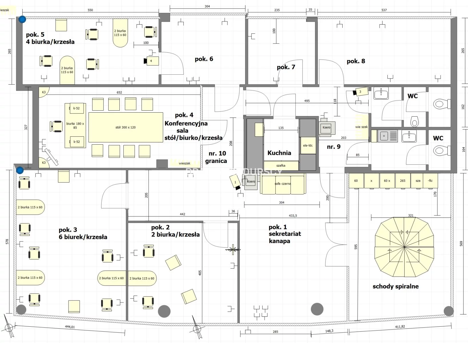 Biuro 178,00 m², Kraków, Krowodrza, Królewska, Wynajem