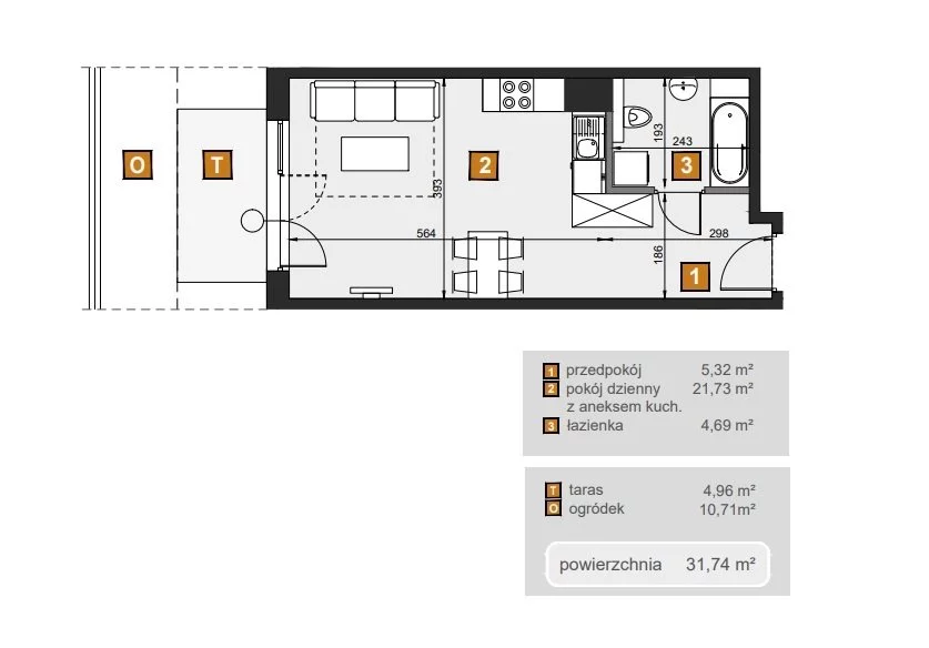1 pokój, mieszkanie 31,74 m², parter, oferta nr , BS2-MS-307084-7, Kraków, Dębniki, Babińskiego
