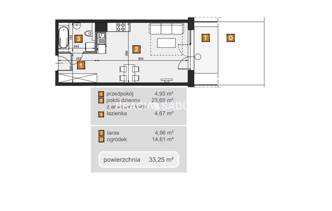 1 pokój, mieszkanie 33,25 m², parter, oferta nr , BS2-MS-307649-7, Kraków, Dębniki, Babińskiego