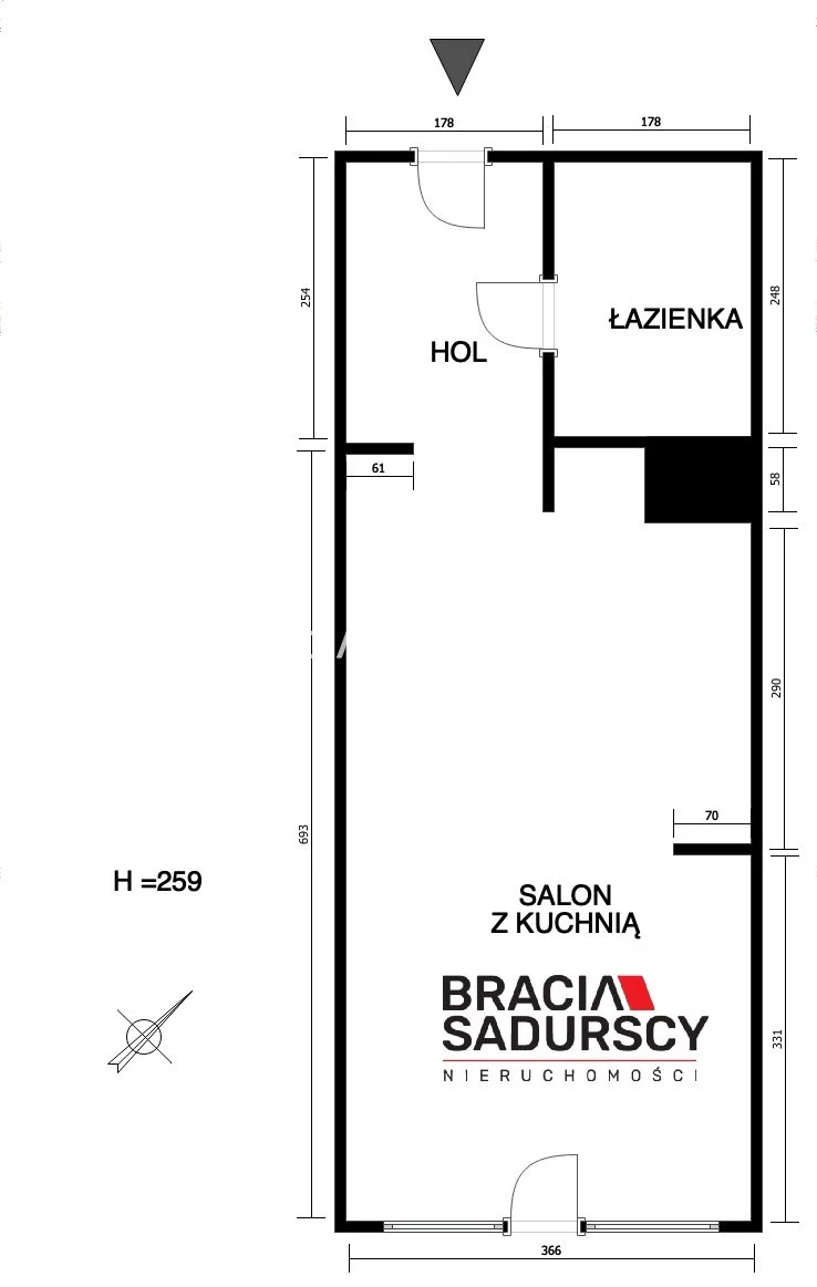 1 pokój, mieszkanie 34,11 m², piętro 1, oferta nr , BS1-MS-310199-10, Kraków, Bronowice, Bronowice Małe, Bartosza Głowackiego