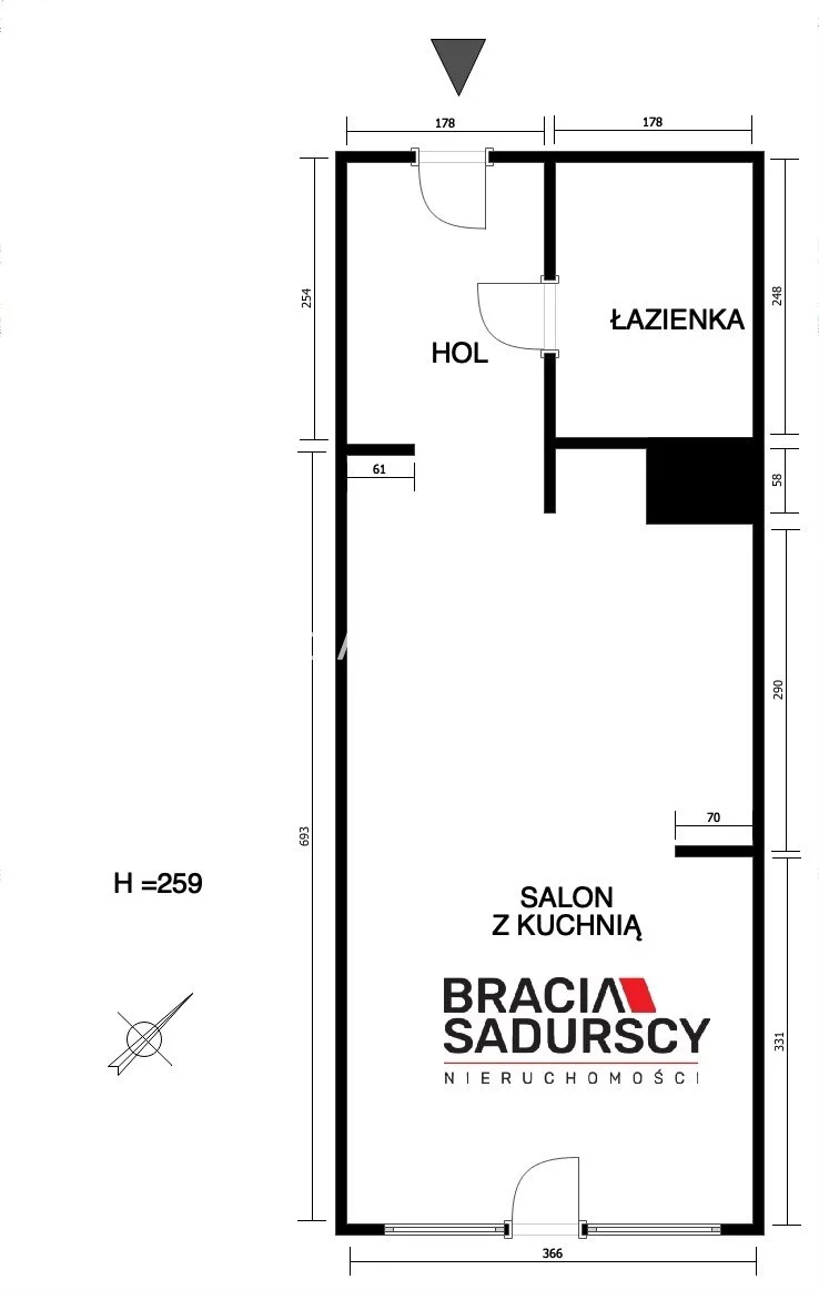 1 pokój, mieszkanie 34,11 m², piętro 1, oferta nr , BS1-MS-310199-10, Kraków, Bronowice, Bronowice Małe, Bartosza Głowackiego