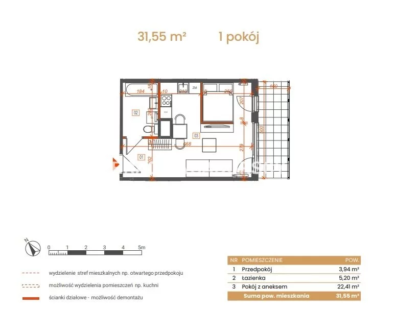 1 pokój, mieszkanie 31,55 m², piętro 4, oferta nr , BS2-MS-309069-5, Katowice, Ceglana