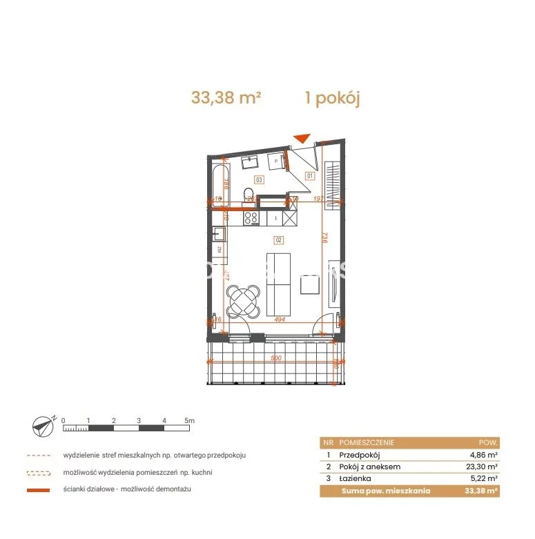 1 pokój, mieszkanie 33,38 m², piętro 1, oferta nr , BS2-MS-309071-5, Katowice, Ceglana
