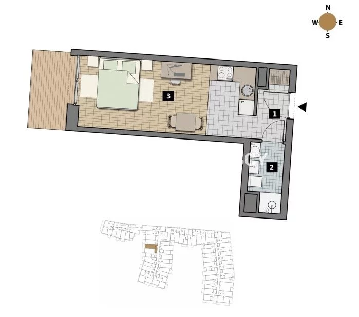 1 pokój, mieszkanie 39,00 m², piętro 1, oferta nr , BS2-MS-311893-1, Kraków, Krowodrza, Łobzów, Czyżewskiego