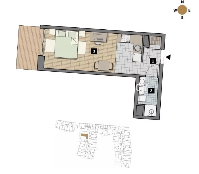 1 pokój, mieszkanie 39,00 m², piętro 4, oferta nr , BS2-MS-311895-1, Kraków, Krowodrza, Łobzów, Czyżewskiego