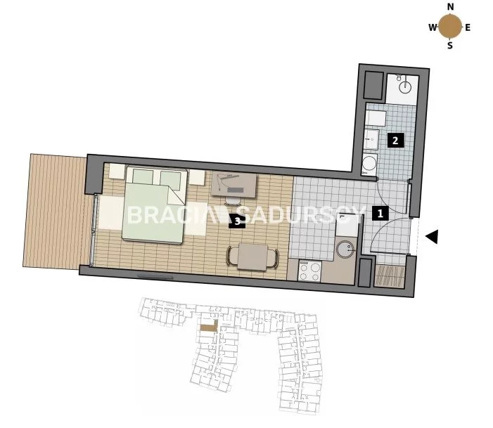 1 pokój, mieszkanie 39,00 m², piętro 1, oferta nr , BS2-MS-311898-1, Kraków, Krowodrza, Łobzów, Czyżewskiego