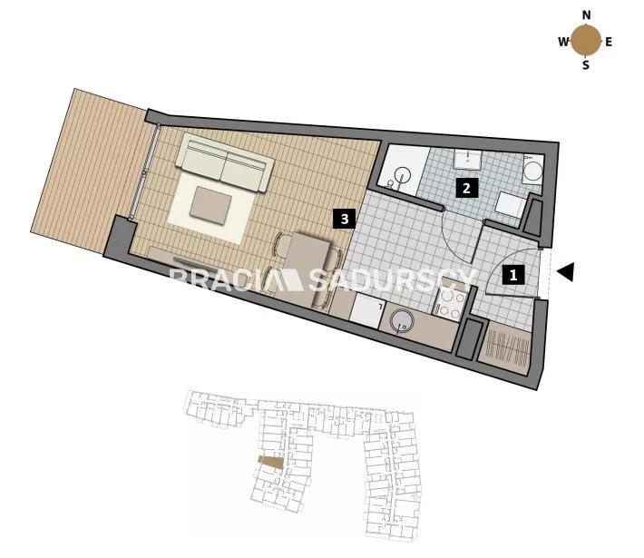 1 pokój, mieszkanie 39,00 m², piętro 1, oferta nr , BS2-MS-311906-1, Kraków, Krowodrza, Łobzów, Czyżewskiego