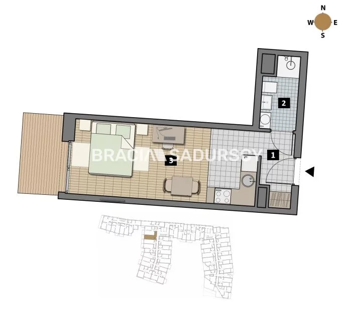 1 pokój, mieszkanie 39,00 m², piętro 4, oferta nr , BS2-MS-311905-1, Kraków, Krowodrza, Łobzów, Czyżewskiego