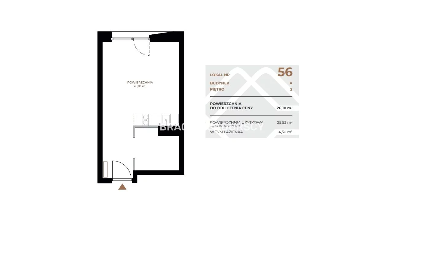 1 pokój, mieszkanie 26,36 m², piętro 2, oferta nr , BS2-MS-311555, Kraków, Grzegórzki, Fabryczna