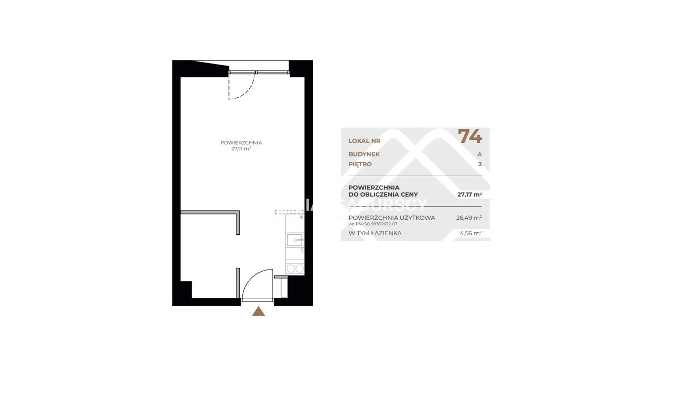 1 pokój, mieszkanie 27,17 m², piętro 3, oferta nr , BS2-MS-311575, Kraków, Grzegórzki, Fabryczna